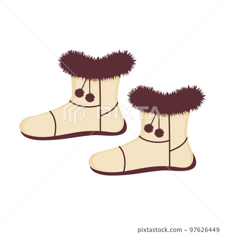 Winter boots shoes icon. Felt boots. Leather shoes. Winter boots shoes icon. Felt boots. Leather shoes. 97626449