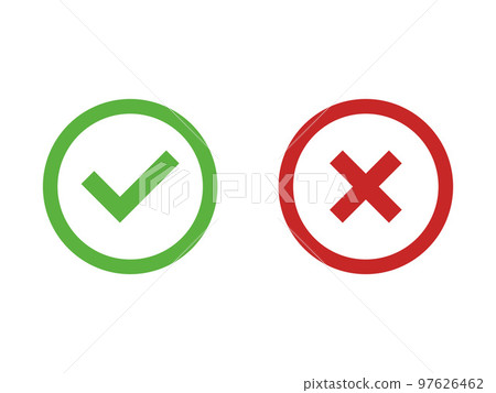 red cross and green check mark, vector - Stock Illustration [97626462 ...