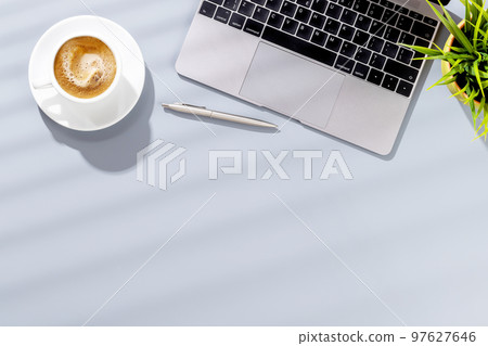 Top view business office desk 97627646