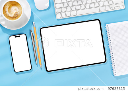 Tablet and smartphone with blank screen Tablet and smartphone with blank screen 97627815