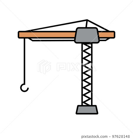 Tower crane icon. Construction site. vector. Tower crane icon. Construction site. vector. 97628148