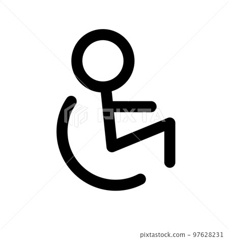 Simple wheelchair icon. Disabled parking lot. vector. 97628231