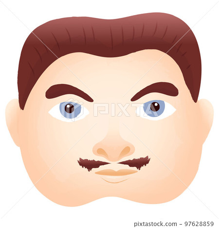 Faces watercolor effect mustachioed man 97628859