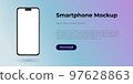 Iphone 14 vector smartphone mockup. 3D illustration of a modern apple cellphone with empty blank screen. Template for infographics, websites, landing pages, apps, presentation UI design interface. 97628863