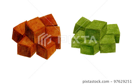 手繪彩色鉛筆劃生巧克力插畫 97629251