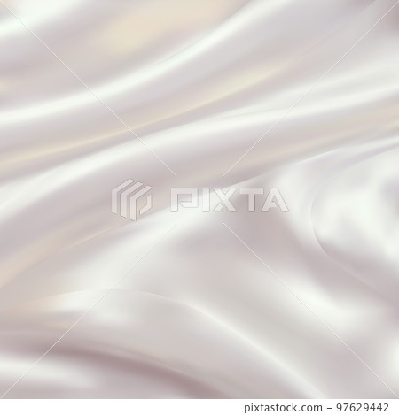 Abstract White Satin Silky Cloth,Fabric Textile Drape with Crease Wavy Folds.with soft waves,waving in the wind.Texture of crumpled paper. Milk,Yogurt,Cream or cosmetics product Curl background.. eps  97629442