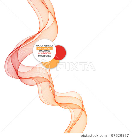 Beautiful colorful wave. Abstract curves. Design element. Background decoration. Presentation template.eps 10 97629527