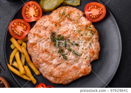 Delicious fresh grilled turkey meat steak Delicious fresh grilled turkey meat steak 97629641