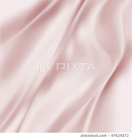 rose gold Satin Silky Cloth,Fabric Textile Drape with Crease Wavy Folds.with soft waves,waving in the wind.Texture of crumpled paper. Milk,Yogurt,Cream or cosmetics product Curl background. eps 10 97629872