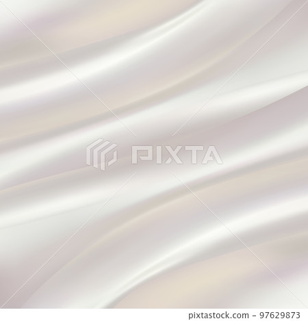 Abstract White Satin Silky Cloth,Fabric Textile Drape with Crease Wavy Folds.with soft waves,waving in the wind.Texture of crumpled paper. Milk,Yogurt,Cream or cosmetics product Curl background. eps 1 97629873