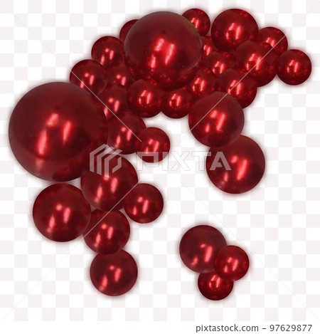 Red shiny beads. Pearls Abstract background 97629877