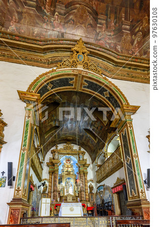 Historic baroque church interior in Pelourinho Historic baroque church interior in Pelourinho 97630108