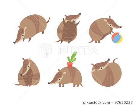 Cute Armadillo Character with Armor Shell Engaged in Different Activity Vector Set Cute Armadillo Character with Armor Shell Engaged in Different Activity Vector Set 97630227