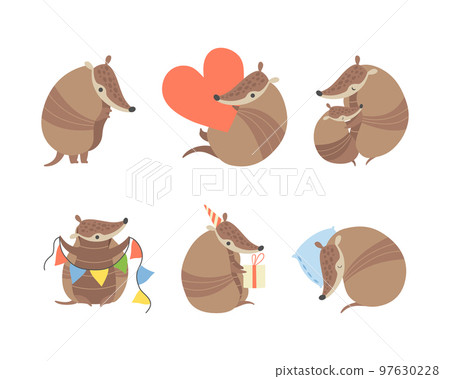Cute Armadillo Character with Armor Shell Engaged in Different Activity Vector Set Cute Armadillo Character with Armor Shell Engaged in Different Activity Vector Set 97630228