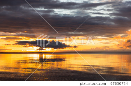 beautiful gold sunset beautiful gold sunset 97630734