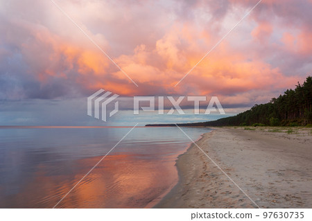 stormy clouds at sunset stormy clouds at sunset 97630735