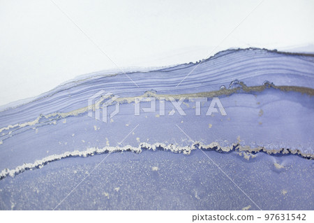 Sparkling green purple and gold stone. Art painting of liquids. Art painting of liquids. Alcohol ink abstract background.  97631542