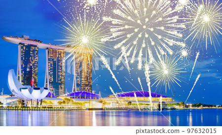 fireworks display over Singapore happy new year fireworks display over Singapore happy new year 97632015