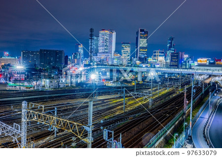 [Aichi Prefecture] Buildings in the direction of Nagoya Station and the night view around Sasashima Live Station 97633079