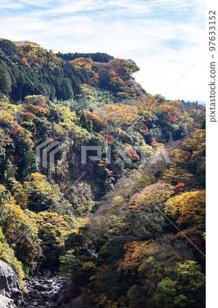 Minamiaso mountainside with autumn leaves 97633152
