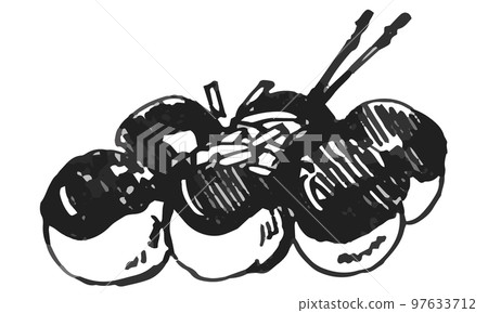 Takoyaki hand-drawn vector Takoyaki hand-drawn vector 97633712