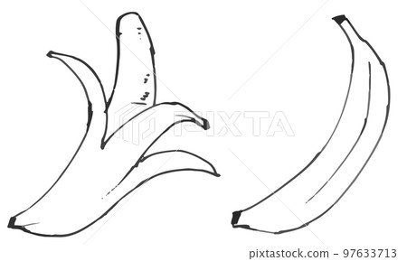 Banana set hand-drawn vector Banana set hand-drawn vector 97633713