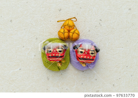 舞獅背景日本紙 97633770