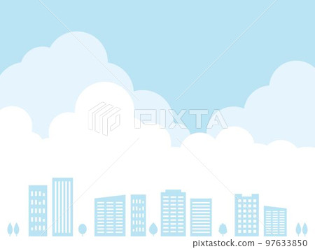 Blue sky and cityscape background material 97633850