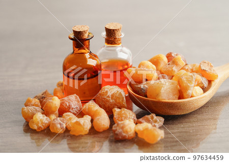 Frankincense or olibanum aromatic resin used in incense and perfumes. Frankincense or olibanum aromatic resin used in incense and perfumes. 97634459