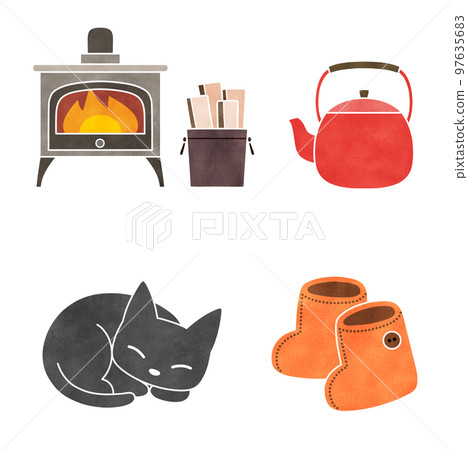Winter item illustration set Winter item illustration set 97635683