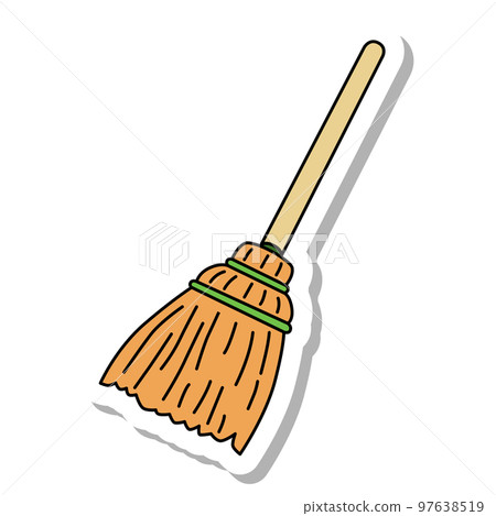 Sticker-style single item icon broom Sticker-style single item icon broom 97638519