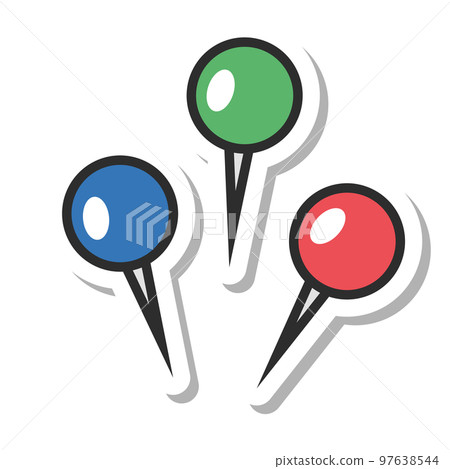 Sticker style single item icon Thumbtack 2 Sticker style single item icon Thumbtack 2 97638544