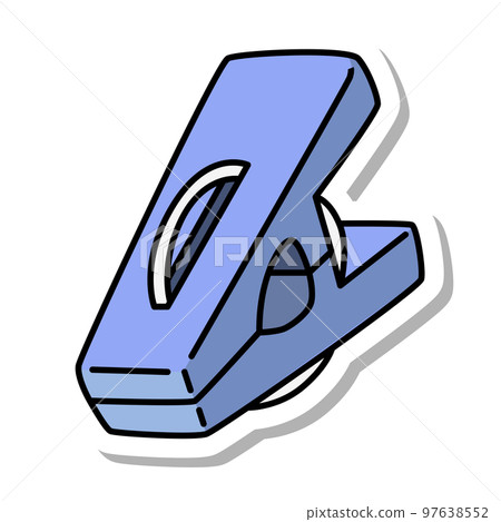 Sticker style single item icon clothespins Sticker style single item icon clothespins 97638552