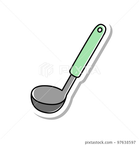 Sticker style single item icon ladle Sticker style single item icon ladle 97638597