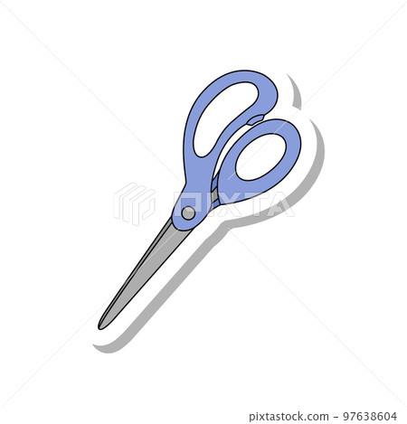 Sticker style single item icon scissors Sticker style single item icon scissors 97638604