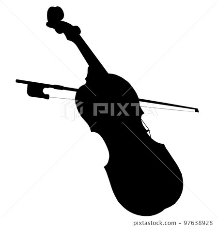 Violin fashionable silhouette illustration material Violin fashionable silhouette illustration material 97638928