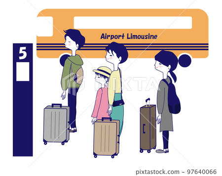 People waiting for airport limousine bus People waiting for airport limousine bus 97640066