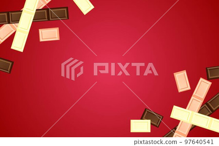 用塊狀巧克力紅排列的背景 97640541