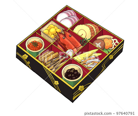 New Year's New Year set illustration 97640791