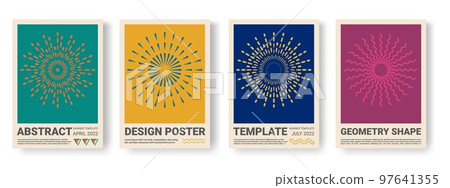 Firework banners. Graphic Circle patterns, sun burst posters. Modern color geometric rounds, Bauhaus covers, fireworks symbol. New year celebrate collection. Doodle explosion. Vector graphic set Firework banners. Graphic Circle patterns, sun burst posters. Modern color geometric rounds, Bauhaus covers, fireworks symbol. New year celebrate collection. Doodle explosion. Vector graphic set 97641355