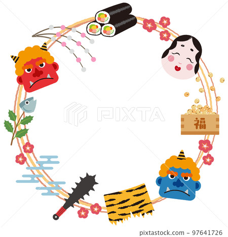 可愛的節分圖框 97641726