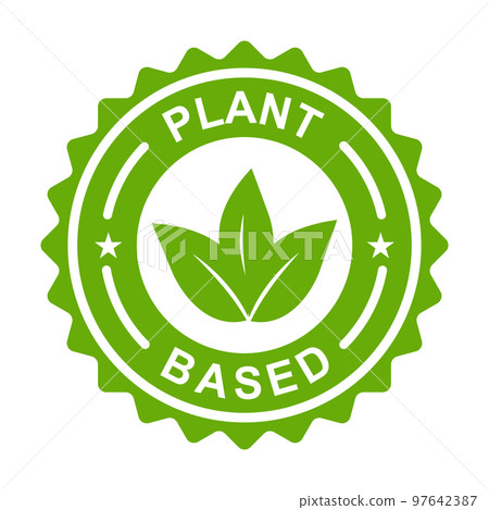 Plant based icon vector healthy food symbol vegan badge, vegetarian sign for graphic design, logo, website, social media, mobile app, UI 97642387