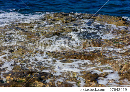 Scenery of ria coastline and lapping waves in Wakayama Prefecture 97642459