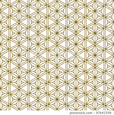 The composition is based on elements of the traditional Japanese craft Kumiko zaiku.Brown color lines. 97642599