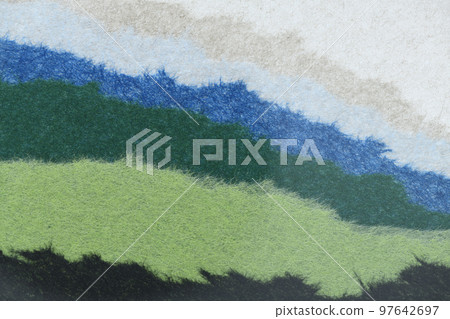 Background material of ridge line (mountain range) image by Japanese paper Background material of ridge line (mountain range) image by Japanese paper 97642697