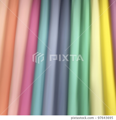 Collection of fabrics. Satin, silk, cotton. Textiles, beauty and fashion. eps 10 97643695