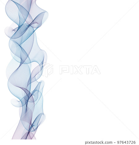 Abstract smooth color wave . Curve flow blue motion illustration. Smoke design. lines. eps 10 97643726