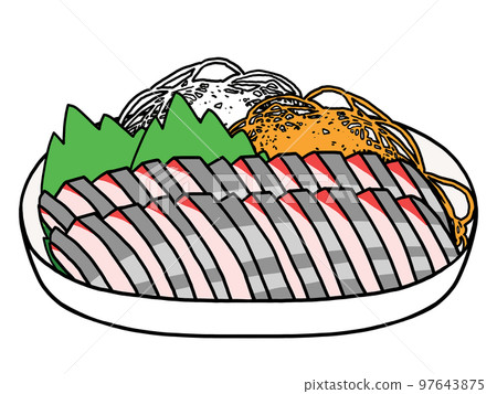 horse mackerel sashimi illustration horse mackerel sashimi illustration 97643875