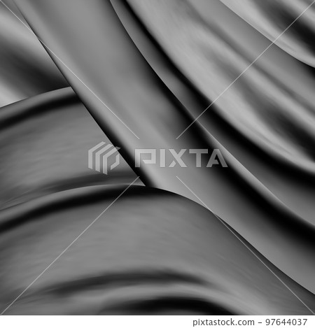 Crumpled black silk fabric. Textile. Fashion. background. eps 10 97644037