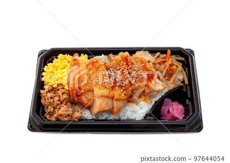 外賣，照燒雞肉便當 [白色背景/剪報] 97644054